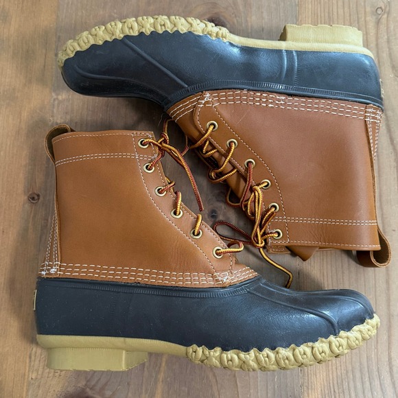 L.L. Bean Other - LL Bean Boots 8" Mens 9 M Duck Boots Tan Brown Waterproof Made in USA 175052